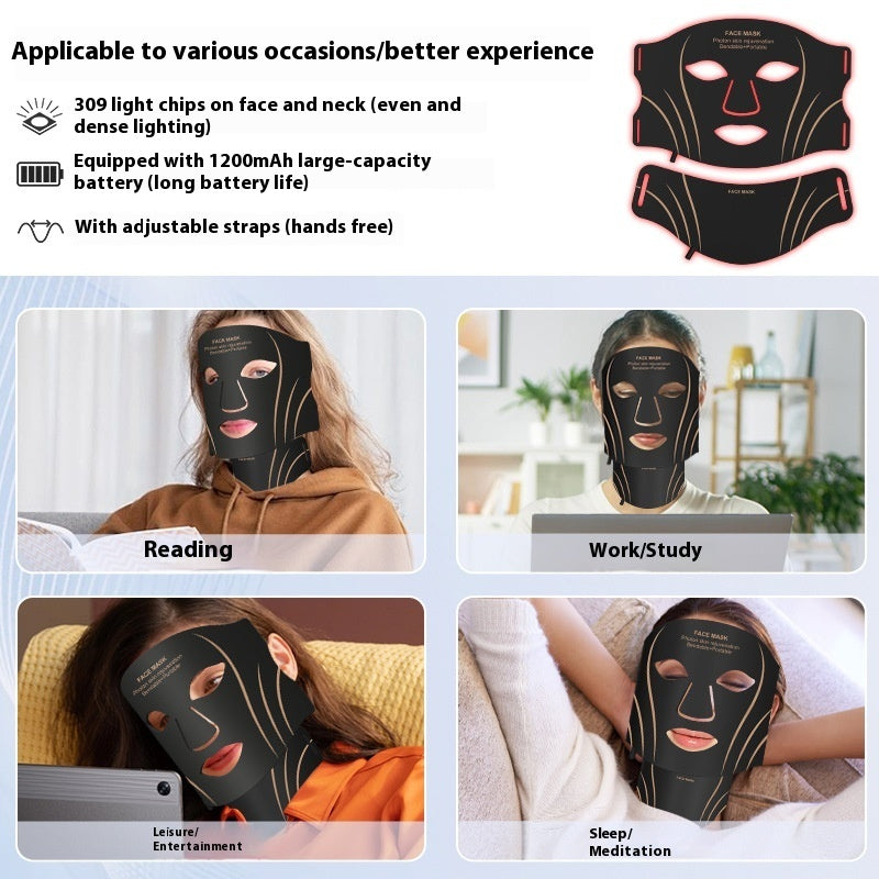 Beauty Instrument Facial Mask IPL Device Household Silicone Red Light LED Beauty Mask