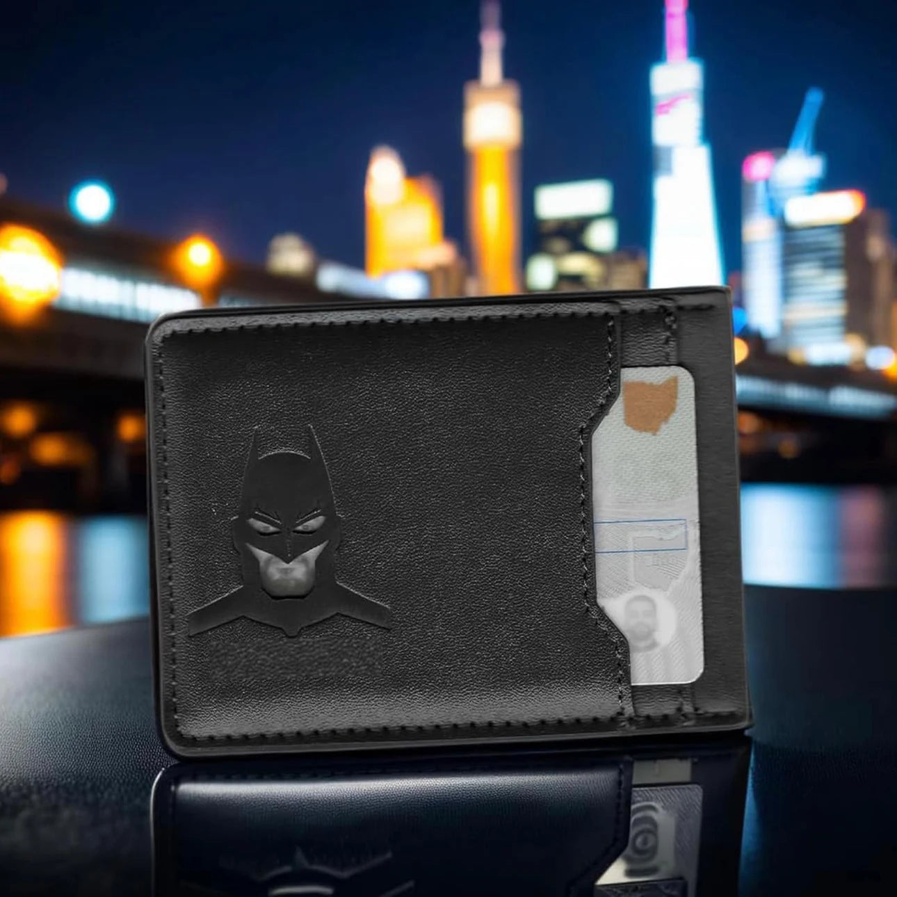 Slim Leather ID Wallet – Minimalist Card & ID Holder for Men